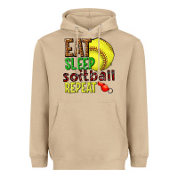 Mushroom eat sleep softball repeat Heavyweight Hoodie - texasbilliewilder