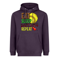 Plum eat sleep softball repeat Heavyweight Hoodie - texasbilliewilder
