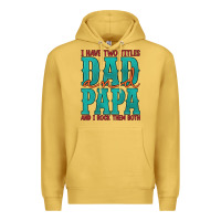 Antique Gold i have two titles dad and papa and i rock them both Premium Hoodie - Artiststas