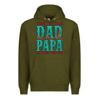 Army Green i have two titles dad and papa and i rock them both Premium Hoodie - Artiststas