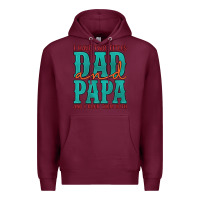 Burgundy i have two titles dad and papa and i rock them both Premium Hoodie - Artiststas