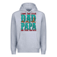 Heather Grey i have two titles dad and papa and i rock them both Premium Hoodie - Artiststas