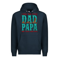 Navy i have two titles dad and papa and i rock them both Premium Hoodie - Artiststas
