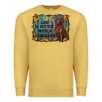 Antique Gold life is better with a labrador Premium Sweatshirt - RanaPortraitStore
