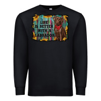 Black life is better with a labrador Premium Sweatshirt - RanaPortraitStore