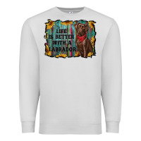 Dove Grey life is better with a labrador Premium Sweatshirt - RanaPortraitStore