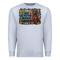 Heather Grey life is better with a labrador Premium Sweatshirt - RanaPortraitStore