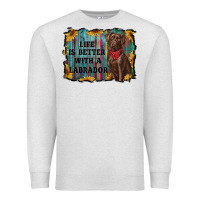 Oatmeal Heather life is better with a labrador Premium Sweatshirt - RanaPortraitStore