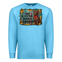 Ocean Blue life is better with a labrador Premium Sweatshirt - RanaPortraitStore