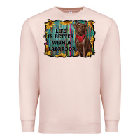 Pale Pink life is better with a labrador Premium Sweatshirt - RanaPortraitStore