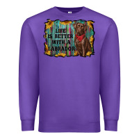Purple life is better with a labrador Premium Sweatshirt - RanaPortraitStore