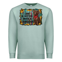 Seafoam life is better with a labrador Premium Sweatshirt - RanaPortraitStore