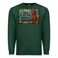 Sports Green life is better with a labrador Premium Sweatshirt - RanaPortraitStore