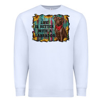 White life is better with a labrador Premium Sweatshirt - RanaPortraitStore