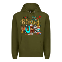 Army Green blessed nurse Premium Hoodie - BundleAndBundleShop