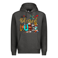 Charcoal Heather blessed nurse Premium Hoodie - BundleAndBundleShop