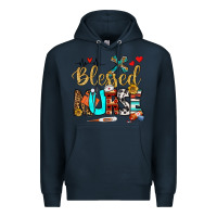 Navy blessed nurse Premium Hoodie - BundleAndBundleShop