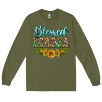 Army Green blessed mama Long Sleeve Tee - BarkalooDesign