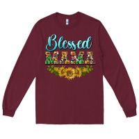 Burgundy blessed mama Long Sleeve Tee - BarkalooDesign