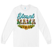 White blessed mama Long Sleeve Tee - BarkalooDesign