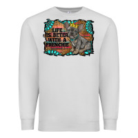 Dove Grey life is better with a frenchie Premium Sweatshirt - RanaPortraitStore