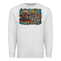 Oatmeal Heather life is better with a frenchie Premium Sweatshirt - RanaPortraitStore