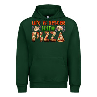 Forest Green life is better with pizza Urban Hoodie - AdoDesignShop