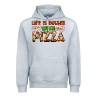 Heather Grey life is better with pizza Urban Hoodie - AdoDesignShop