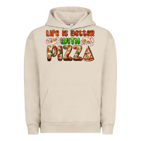 Pigment French Oak life is better with pizza Urban Hoodie - AdoDesignShop