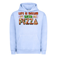 Pigment Grape Ice life is better with pizza Urban Hoodie - AdoDesignShop