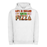 Pigment Lunar Rock life is better with pizza Urban Hoodie - AdoDesignShop