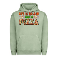 Pigment Oil Green life is better with pizza Urban Hoodie - AdoDesignShop