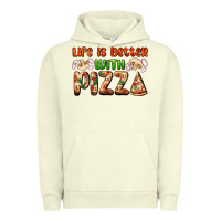 Pigment Pistachio life is better with pizza Urban Hoodie - AdoDesignShop