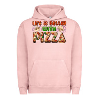 Pigment Salmon life is better with pizza Urban Hoodie - AdoDesignShop