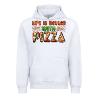 White life is better with pizza Urban Hoodie - AdoDesignShop