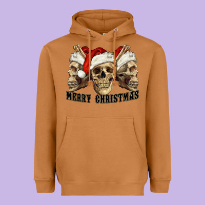 Heavyweight Hoodie Merry Christmas Skulls