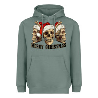 Sage Merry Christmas Skulls Heavyweight Hoodie - RanaPortraitStore