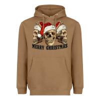 Toasted Coconut Merry Christmas Skulls Heavyweight Hoodie - RanaPortraitStore