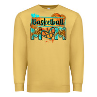 Antique Gold basketball mom with leopard Premium Sweatshirt - Zillion Design Studio