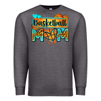 Charcoal Heather basketball mom with leopard Premium Sweatshirt - Zillion Design Studio