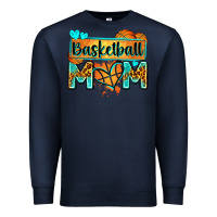 Navy basketball mom with leopard Premium Sweatshirt - Zillion Design Studio