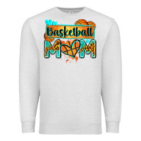 Oatmeal Heather basketball mom with leopard Premium Sweatshirt - Zillion Design Studio