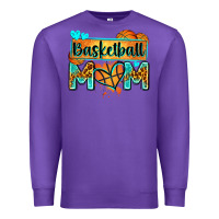 Purple basketball mom with leopard Premium Sweatshirt - Zillion Design Studio