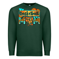 Sports Green basketball mom with leopard Premium Sweatshirt - Zillion Design Studio