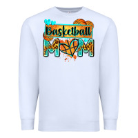 White basketball mom with leopard Premium Sweatshirt - Zillion Design Studio
