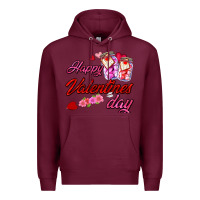 Burgundy happy valentines day Premium Hoodie - AdoDesignShop