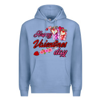 Colony Blue happy valentines day Premium Hoodie - AdoDesignShop