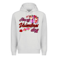 Dove Grey happy valentines day Premium Hoodie - AdoDesignShop