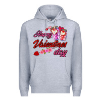 Heather Grey happy valentines day Premium Hoodie - AdoDesignShop