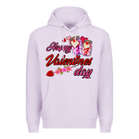 Lilac happy valentines day Premium Hoodie - AdoDesignShop